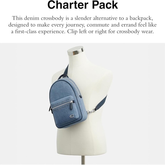 NWT $395 Coach Denim Charter Unisex Crossbody Sling Pack - Picture 5 of 13